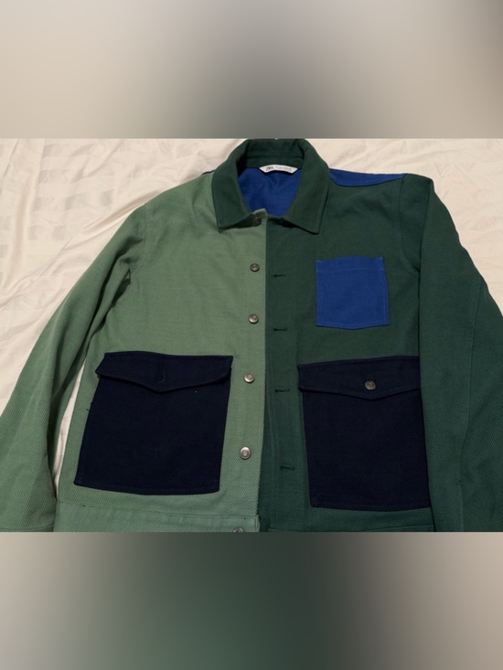 Zara Other - Zara Green and Royal Blue Colorblock Jacket